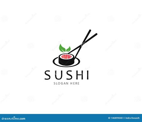 Sushi Logo Template Vector Icon For Japanese Food Illustration Stock