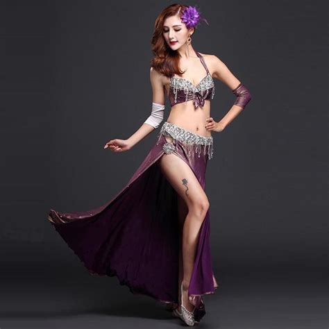 Hot Sexy 4pcs Belly Dancer Costume For Women 2015 High End