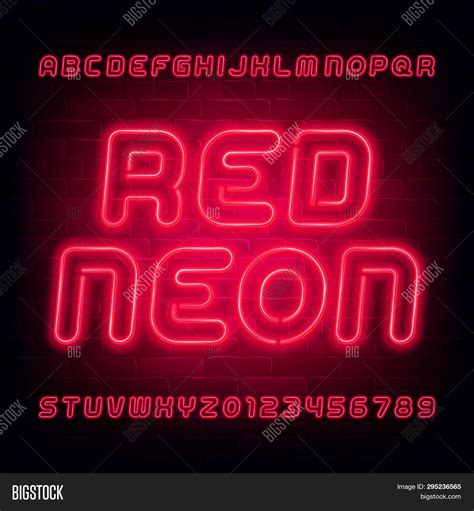 Red Neon Alphabet Vector And Photo Free Trial Bigstock