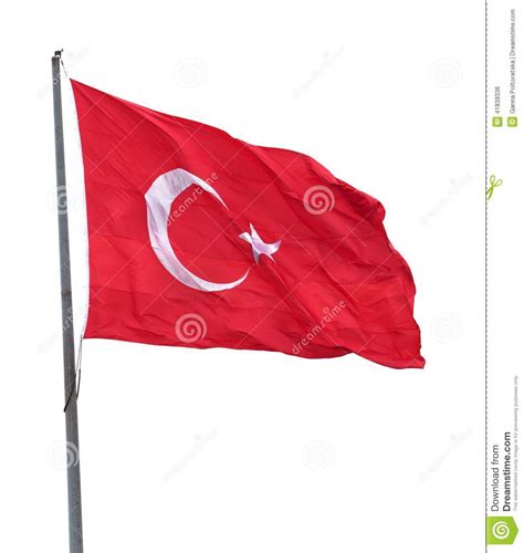 Turkish Flag On Flagpole Waving In Wind Stock Photo Image Of Brandish