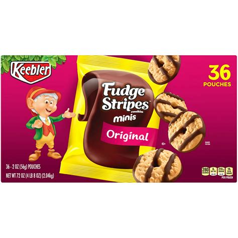 Keebler Fudge Shoppe Cookies Fudge Stripes Minis Original 72oz