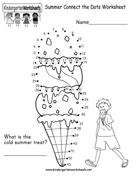 This one is from a circa 1917 book, that is full of connect the dots activities! Summer Connect the Dots Worksheet for Kindergarten (Free ...