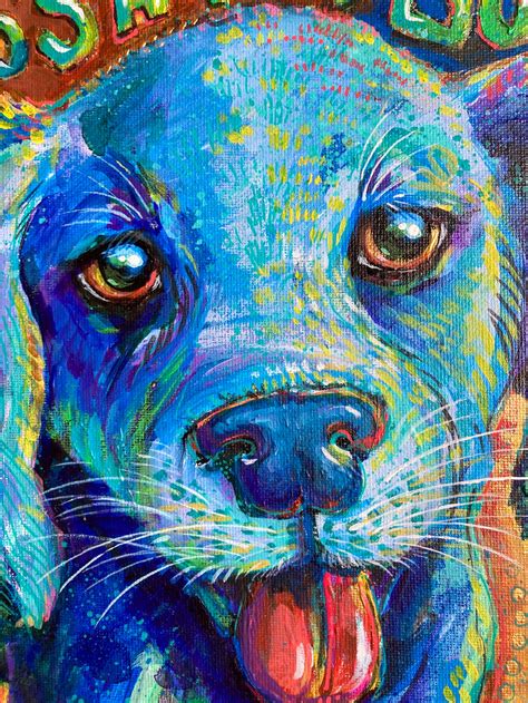 Colorful Dog Art Whimsical Dog Painting Original Art Etsy Polska