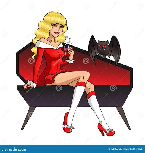 Vampire Lady Halloween Vector Illustration With Layers Stock Vector