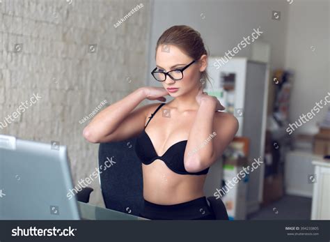 Sexy Secretary Strip Office Online Chat Stock Photo Shutterstock