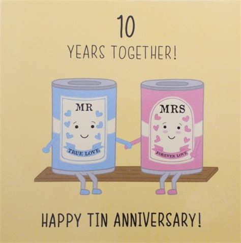 10th Wedding Anniversary Card Tin Anniversary Iconic Collection Wedding Anniversary Cards
