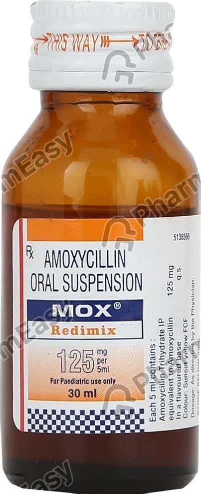 Mox 125 Mg5ml Suspension 30 Uses Side Effects Price And Dosage