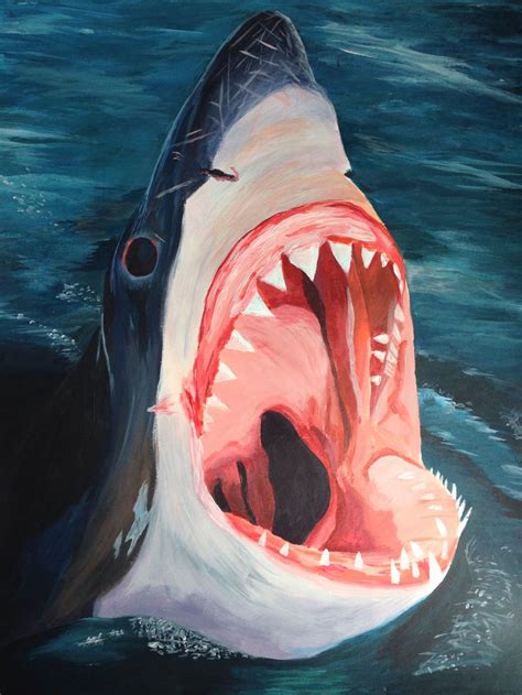 In Honor Of Shark Week I Should Do An Acrylic Shark Painting Thatd