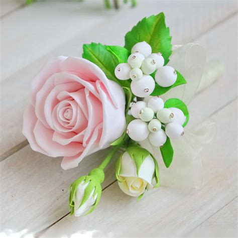 Pink Rose Boutonniere Handmade With Love Oriflowers