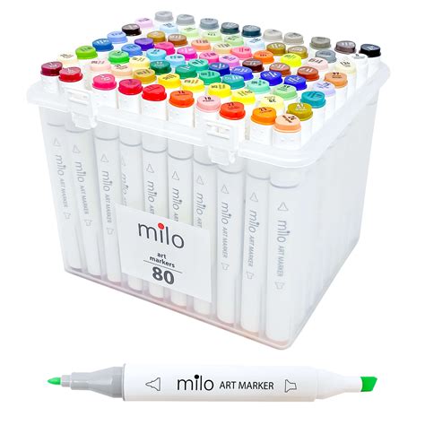 Milo Set Of 80 Markers Dual Tip Alcohol Markers In Carrying Case
