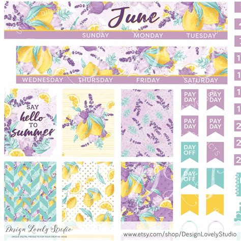 June Mini Happy Planner Stickers June Monthly Kit Mini Happy Etsy