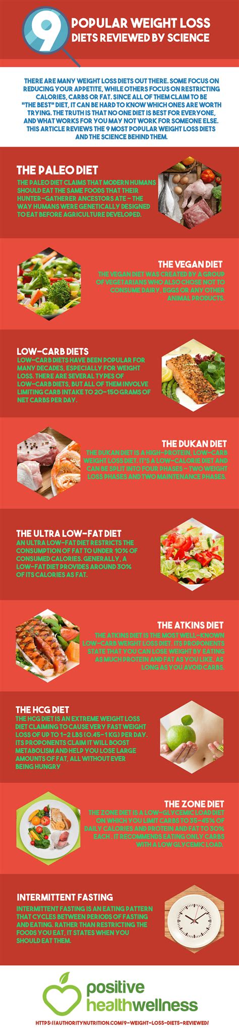 9 Popular Weight Loss Diets Reviewed By Science Infographic