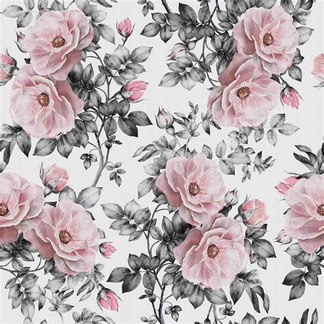Wallpaper Mural Pink Flowers With Canvas Texture Muralunique