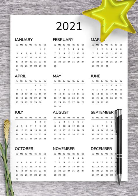 2021 2022 Printable Calendar For 2 Years