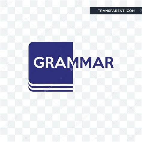 Grammar Vector Icon Isolated On Transparent Background Grammar — Stock