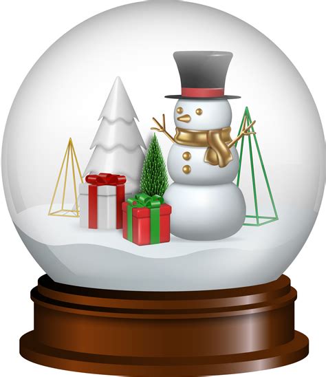 Christmas Snow Globe With 3d Elements 27242768 Png