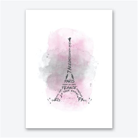 Watercolor Art Eiffel Tower Pink Canvas Print By Melanie Viola Fy