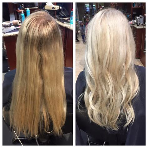 Icy Blonde Before And After Olaplex Platinumblonde Blonde Color Platinum Blonde Hair Hair