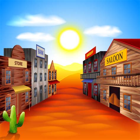Best Old West Town Illustrations Royalty Free Vector Graphics And Clip