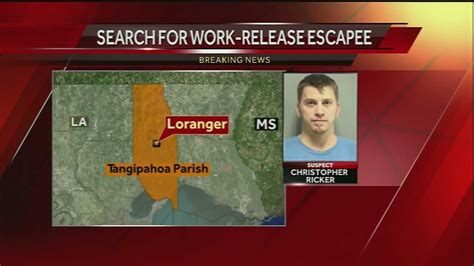 work release inmate escapes massive manhunt under way in tangipahoa parish