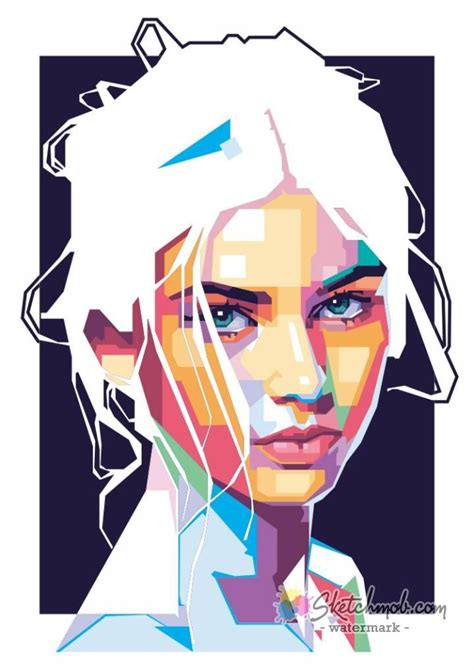 Custom Wpap Wedha S Pop Art Portrait Art Commission Sketchmob Geometric Portrait Abstract