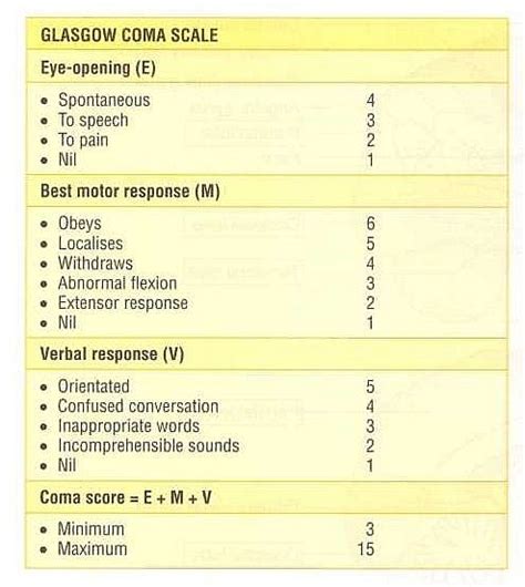 Gcs Score Glascow Coma Scale And Blantyre Score Assesment And