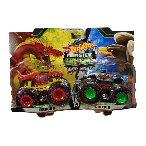 Buy Hot Wheels Monster Trucks Roarin Rumble 1 64 Scale Double Pack