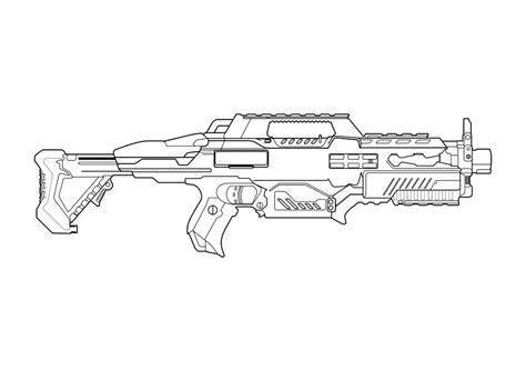 Nerf Gun Rifle Coloring Page Download Print Or Color Online For Free