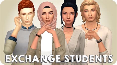 High School Cliques The Exchange Students Sims 4 Create A Sim Youtube