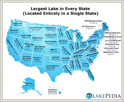 Largest Us Lakes Map Wondering Maps