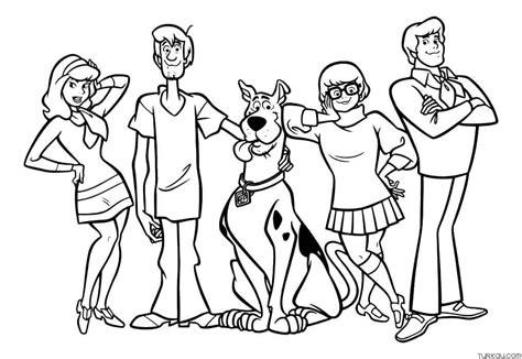 Fred Jones Velma Dinkley Scooby Doo Shaggy Rogers Daphne Blake Coloring Page Coloring