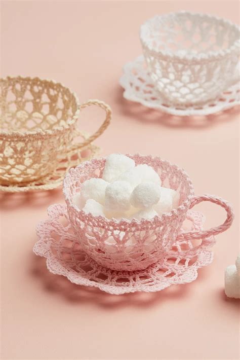 Lace Tea Cups Miss Rose Sister Violet Thread Crochet Crochet Motif
