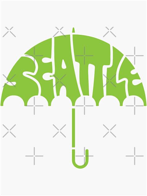 Seattle Rain Umbrella Sticker For Sale By Getpressedshirt Redbubble