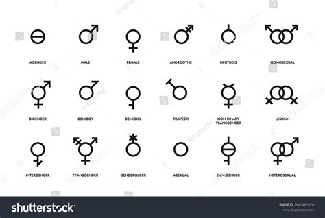 Gender Line Icons Sexual Orientation Sign Stock Vector Royalty Free
