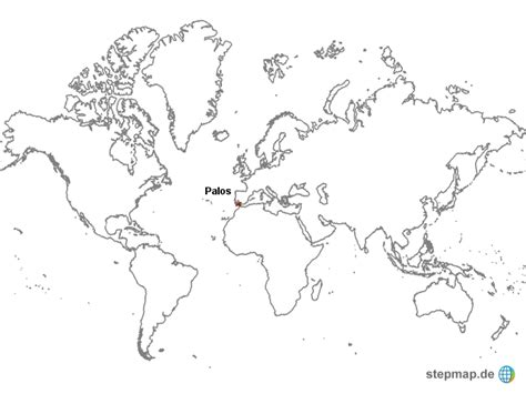 World map blank with countries border copy printable outline. StepMap - Weltkarte (Kolumbus Seeweg) - Landkarte für Welt