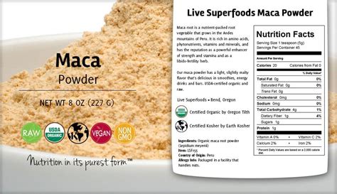 maca root powder nutritional information effective health