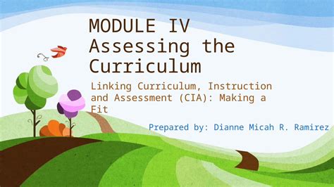 Ppt Linking Curriculum Instruction And Assessment Cia Making A Fit