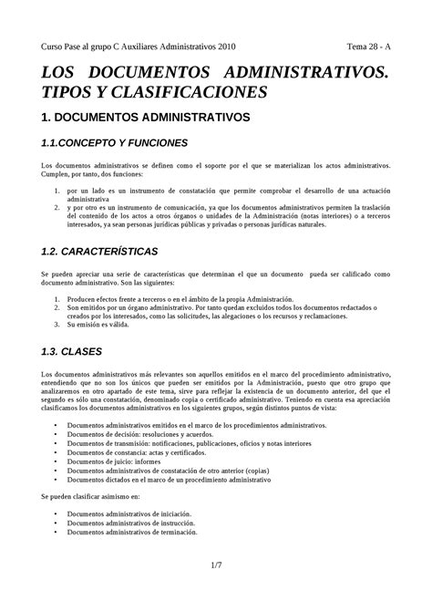 Tema 28 A Documentos Administrativos Los Documentos Administrativos