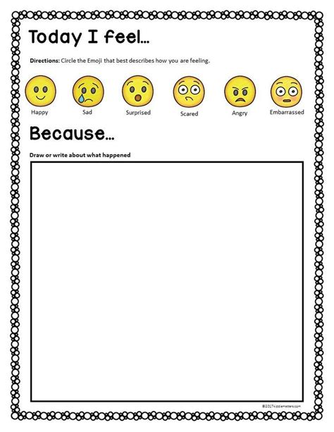 Feelings Worksheets For Kids Therapy