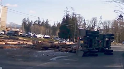 Logging Truck Spills Load On Port Alberni Highway Ctv News