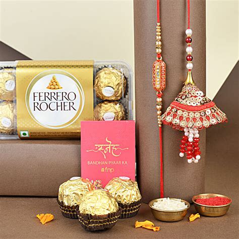 Buy Send Sneh Bhaiya Bhabhi Rakhi Ferrero Rocher Box Online Fnp