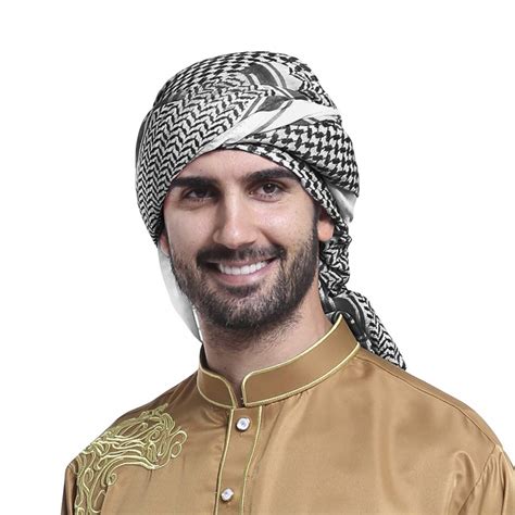 Buy Ruixia Mens Muslim Scarf Shawl Shemagh Turban Arab Headwear Scarf