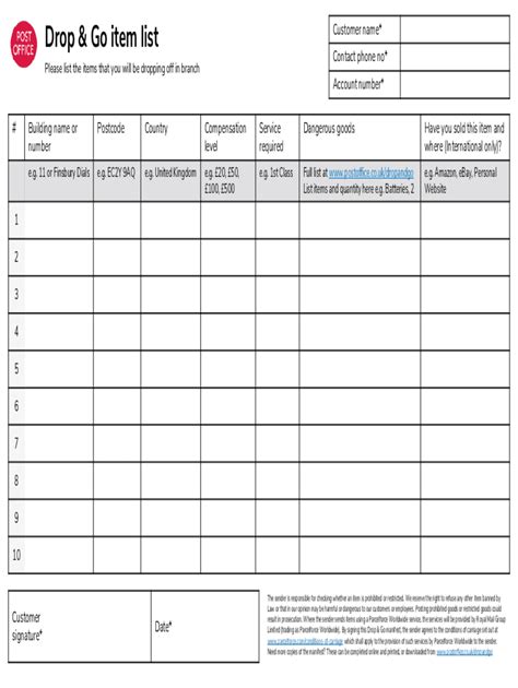 Post Office Drop Go Form Fill Out And Sign Printable Pdf Template