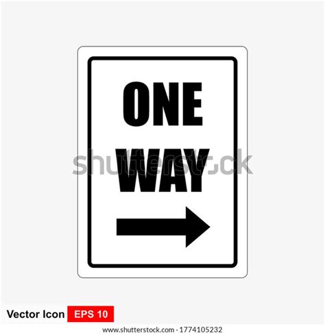 One Way Sign Vector Illustration Stock Vector Royalty Free 1774105232