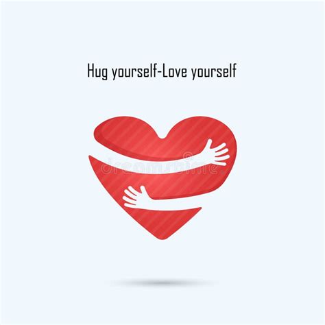 Hug Yourself Logolove Yourself Logolove And Heart Care Logo Stock