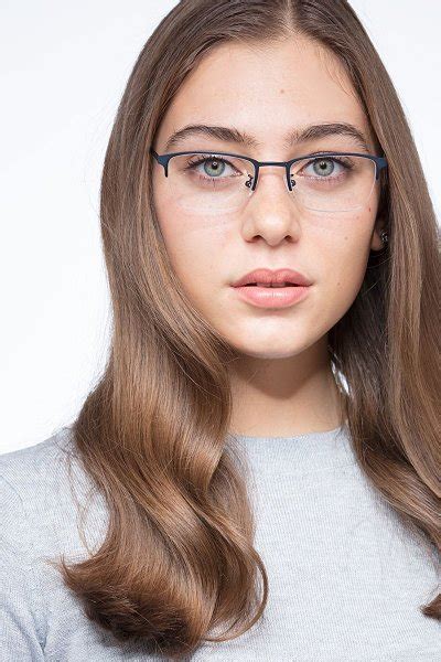 argil rectangle matte navy frame eyeglasses eyebuydirect in 2021 eyebuydirect eyeglasses
