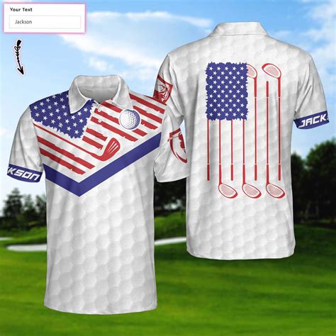 Personalized Golf American Flag New Polo Shirt 9x Print