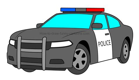 How To Draw A Cartoon Police Car That Looks Great