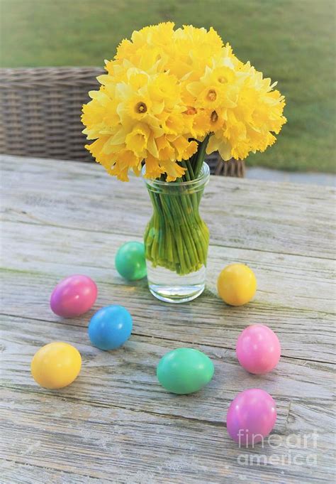 Daffodils And Easter Eggs Photograph By Andrea Rea Fine Art America