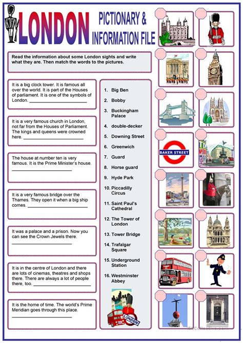 London Sightseeing Worksheets For Children Image Search Results